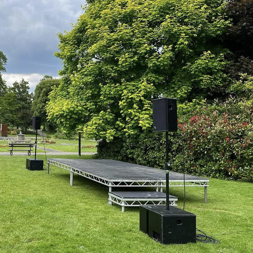 Stage for Outdoor yoga event in north yorkshire